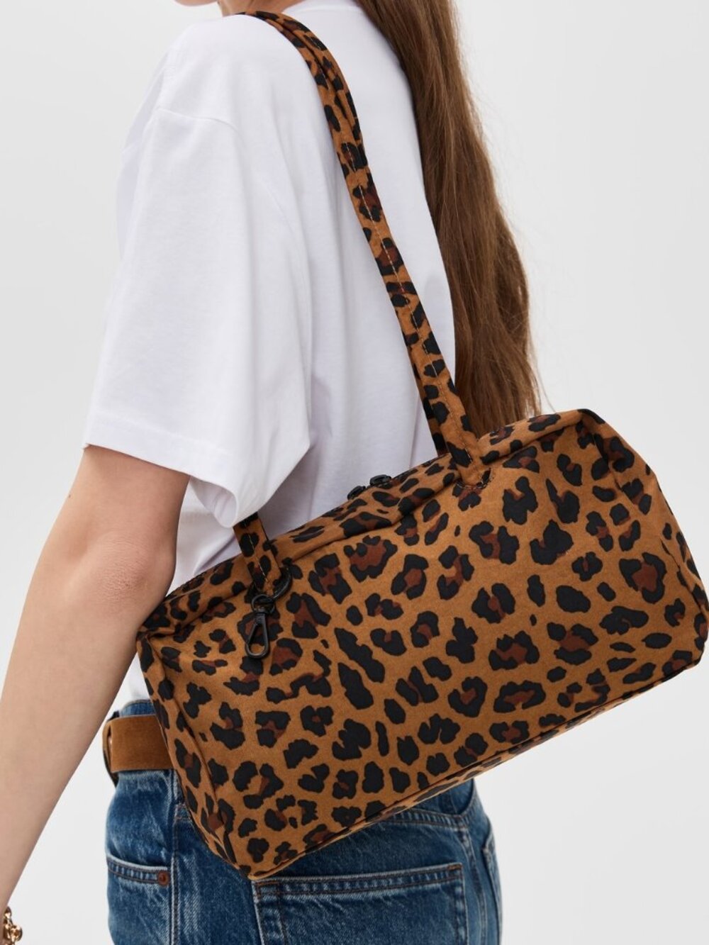 NWT Baggu Regular Nylon Bowler Bag - Leopard - Picture 4 of 12